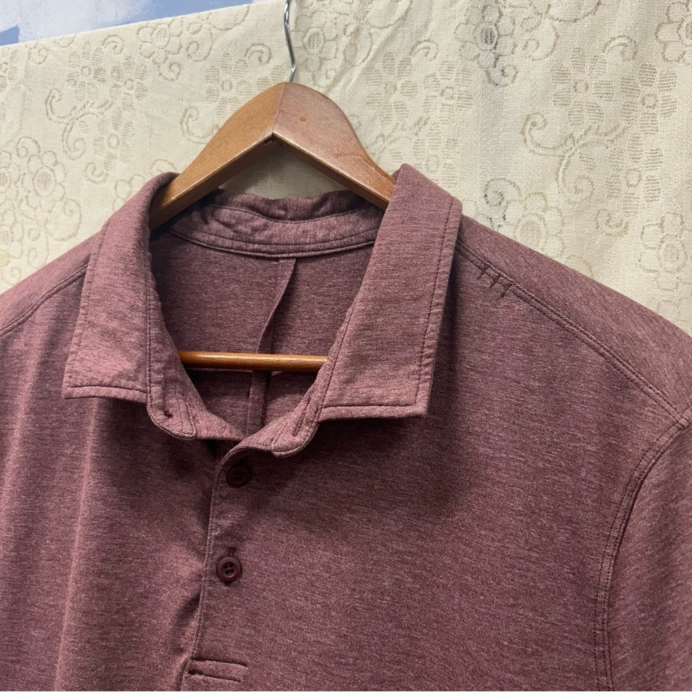 Lululemon short sleeve evolution polo in heather arctic plum size medium - Picture 2 of 10
